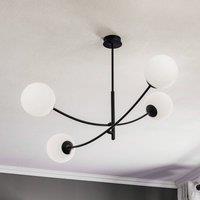 EMIBIG LIGHTING Hunter ceiling lamp, black/opal, 4-bulb
