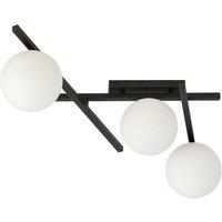 EMIBIG LIGHTING Smart ceiling lamp, black/opal, 3-bulb
