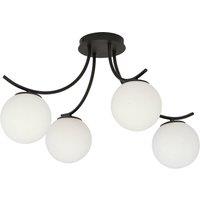 EMIBIG LIGHTING Boston ceiling lamp, black/opal, 4-bulb