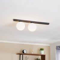 EMIBIG LIGHTING Ceiling lamp Fit, black/opal, 2-bulb