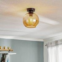 Eko-Light Sofia ceiling light, amber glass shade