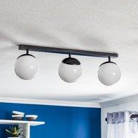 Eko-Light Sfera ceiling lamp, 3-bulb, direct light, long, glass/black