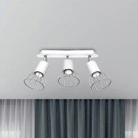 Euluna Danjel ceiling spotlight, 3-bulb, white/silver