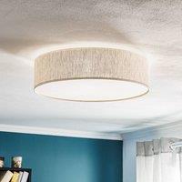 Eko-Light Leano ceiling light, grey, round, made of linen