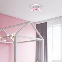 Eko-Light Cloudy ceiling spotlight, 3-bulb, round, pink