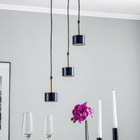 Eko-Light Arena round 3-bulb hanging light, blue and gold