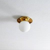 Eko-Light Plato ceiling light, gold-coloured, metal, opal glass, 19 cm