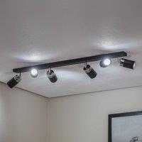 Eko-Light Joker ceiling spotlight, black/silver, 6-bulb