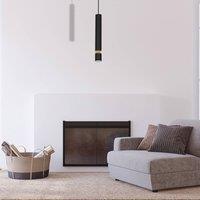 Eko-Light Joker pendant light, black/wood, 1-bulb