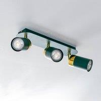 Eko-Light Joker ceiling spotlight, green/gold, 3-bulb