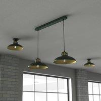 Eko-Light Felix hanging light, green/gold, 2-bulb