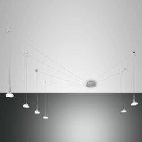 Fabas Luce Isabella LED pendant light, 6-bulb, aluminium