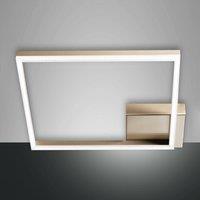 Fabas Luce Bard LED ceiling light 42 x 42 cm matt gold finish