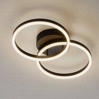 Fabas Luce Giotto LED ceiling light, two-bulb, black