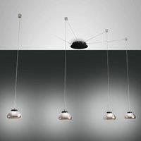Fabas Luce LED hanging light Arabella 4-bulb black/grey/clear