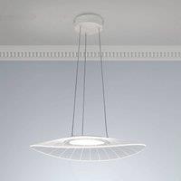 Fabas Luce Vela LED pendant light, white, oval, 59 cm x 43 cm