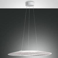 Fabas Luce Vela LED pendant light, white, oval, 78 cm x 55 cm