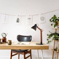 Fabas Luce Table lamp Sveva in wood, black/walnut