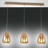 Fabas Luce Hanging light Britton, 3-bulb, amber
