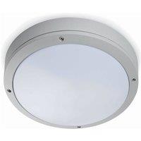 FARO BARCELONA Yen outdoor ceiling light, light grey, 28 cm, E27