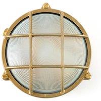 FARO BARCELONA Noray outdoor wall light, brass, 19 cm, IP44
