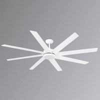 FARO BARCELONA Eight-blade LED ceiling fan Century white