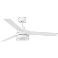 FARO BARCELONA Ice LED ceiling fan remote speaker white/wood
