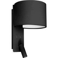 FARO BARCELONA Fold wall light with LED reading lamp, black