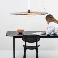 FARO BARCELONA Costas pendant light, tilting rattan shade, 100cm