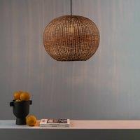 FARO BARCELONA Haka pendant light with rattan shade, 53 cm