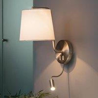 FARO BARCELONA Berni fabric wall light with LED reading light