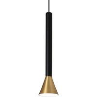 FARO BARCELONA Cylindrical Danka LED pendant light in satin gold