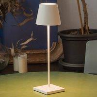 FARO BARCELONA Toc LED table lamp, USB charger, IP54, white