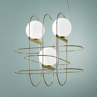 Fontana Arte Designer hanging light Setareh with LEDs, gold