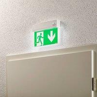 Arcchio LED emergency exit light Nevian, rechargeable battery, plexiglass,