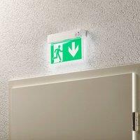 Arcchio LED emergency exit light Nevian, rechargeable battery, aluminium,