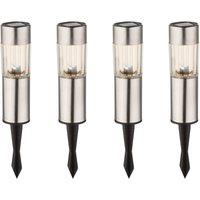 Globo Set of 4 Aro LED solar dec. light wt ground spike