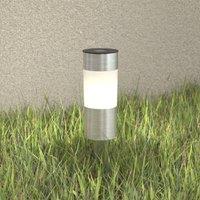 Globo Valea round solar pillar light made of stainless steel