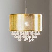 Globo Amy pendant light with plastic crystals, gold