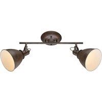 Globo Rusty brown Giorgio ceiling spotlight, two-bulb