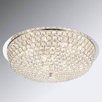 Globo Emilia crystal ceiling light with LED bulbs