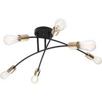Globo Sarini ceiling lamp made of metal, six-bulb