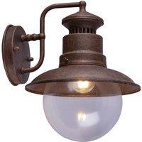 Globo Sella outdoor wall light, rust-coloured steel
