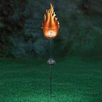 Globo LED solar light 33472 with a metal flame