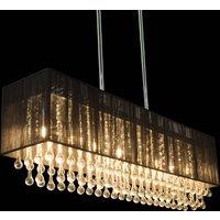 Globo Bagana LED hanging light, metal, glass and silk