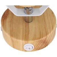 Globo Wiho wall light, metal, white/wood look, 1-bulb
