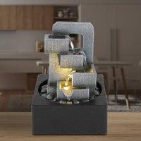 Globo Fontana LED room fountain, anthracite/grey, stairs