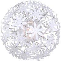 Globo Stella hanging light made of plastic flowers white