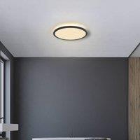 Globo Sapana LED ceiling light, black, round, dimmable