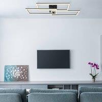 Globo Tiny LED ceiling light 3-bulb rectangles black CCT